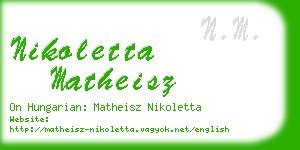 nikoletta matheisz business card